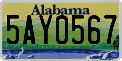 AL license plate 5AY0567