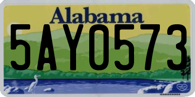 AL license plate 5AY0573