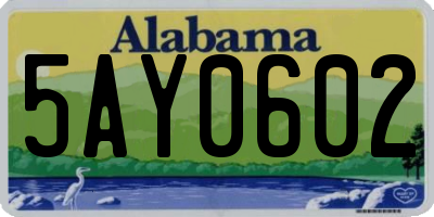 AL license plate 5AY0602