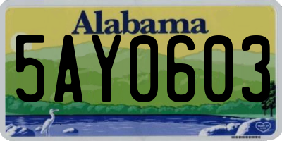 AL license plate 5AY0603