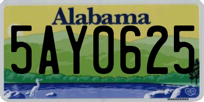 AL license plate 5AY0625