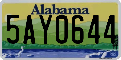 AL license plate 5AY0644