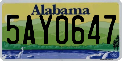 AL license plate 5AY0647
