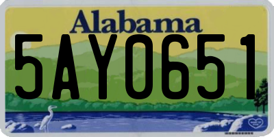 AL license plate 5AY0651