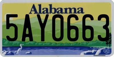 AL license plate 5AY0663