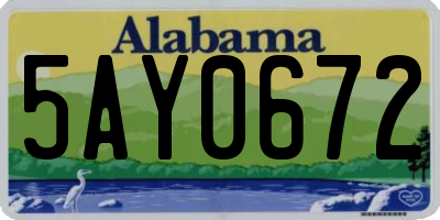 AL license plate 5AY0672