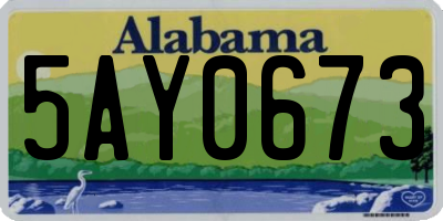 AL license plate 5AY0673