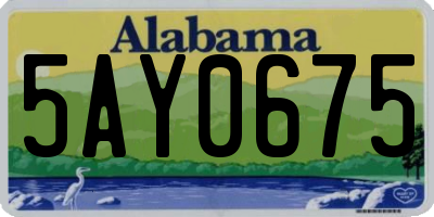 AL license plate 5AY0675