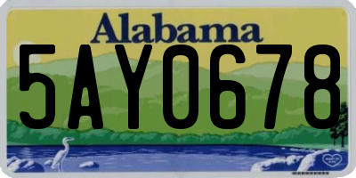 AL license plate 5AY0678