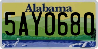AL license plate 5AY0680