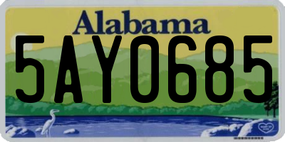 AL license plate 5AY0685