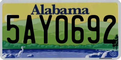 AL license plate 5AY0692