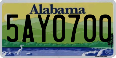 AL license plate 5AY0700