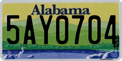 AL license plate 5AY0704