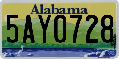 AL license plate 5AY0728