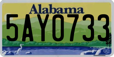 AL license plate 5AY0733