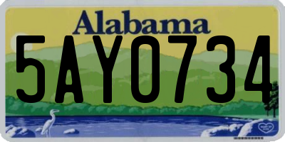 AL license plate 5AY0734