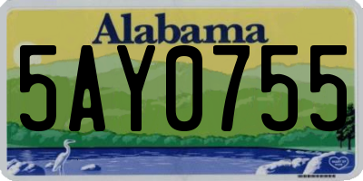 AL license plate 5AY0755