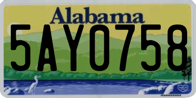 AL license plate 5AY0758