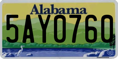 AL license plate 5AY0760