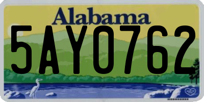 AL license plate 5AY0762