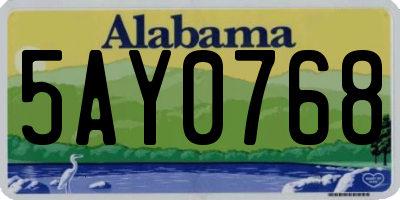 AL license plate 5AY0768