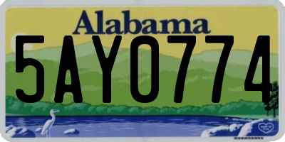 AL license plate 5AY0774