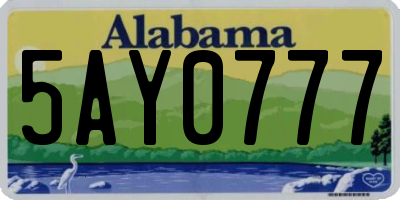 AL license plate 5AY0777