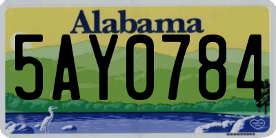 AL license plate 5AY0784