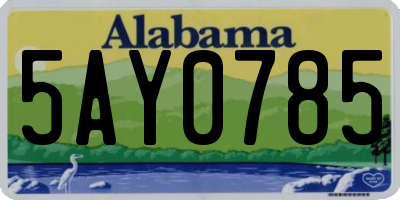 AL license plate 5AY0785