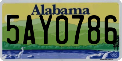 AL license plate 5AY0786