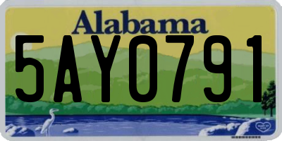 AL license plate 5AY0791