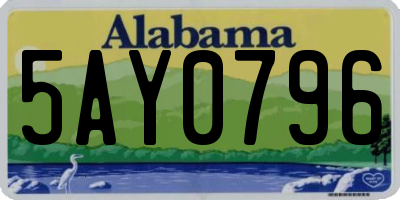 AL license plate 5AY0796
