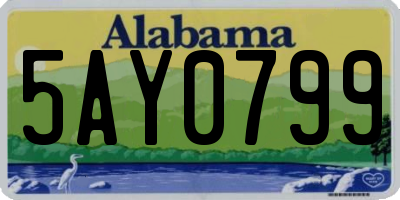 AL license plate 5AY0799
