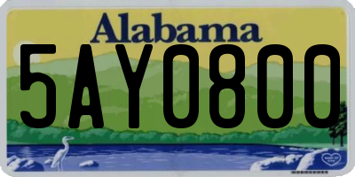 AL license plate 5AY0800