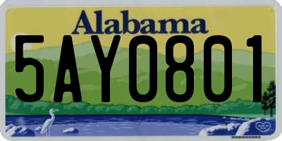 AL license plate 5AY0801