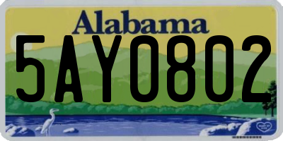 AL license plate 5AY0802