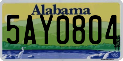 AL license plate 5AY0804