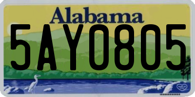 AL license plate 5AY0805