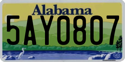 AL license plate 5AY0807