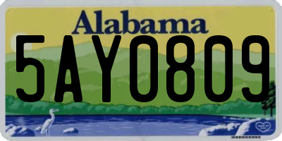 AL license plate 5AY0809