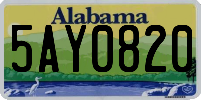 AL license plate 5AY0820