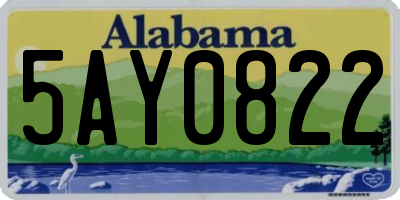 AL license plate 5AY0822
