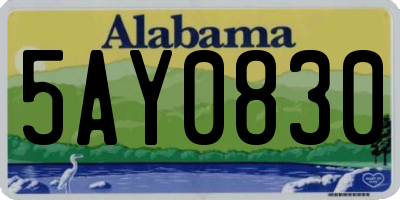 AL license plate 5AY0830