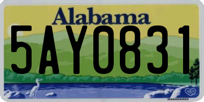 AL license plate 5AY0831