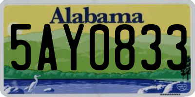 AL license plate 5AY0833