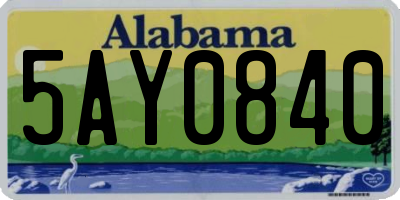 AL license plate 5AY0840