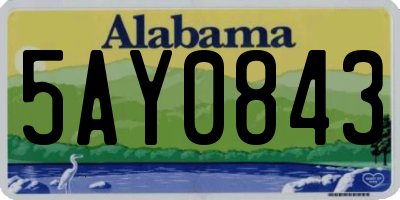 AL license plate 5AY0843