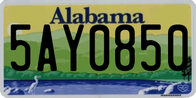 AL license plate 5AY0850