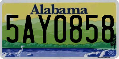 AL license plate 5AY0858